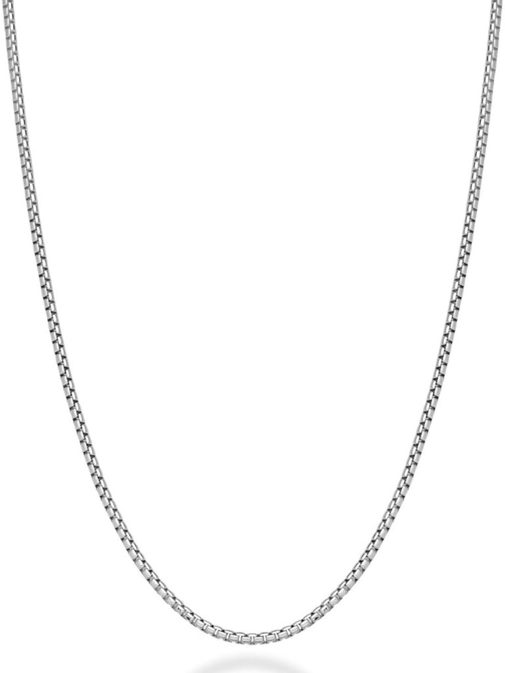 925 Sterling Silver 2mm Round Box Chain Necklace for Women & Men - Elegant